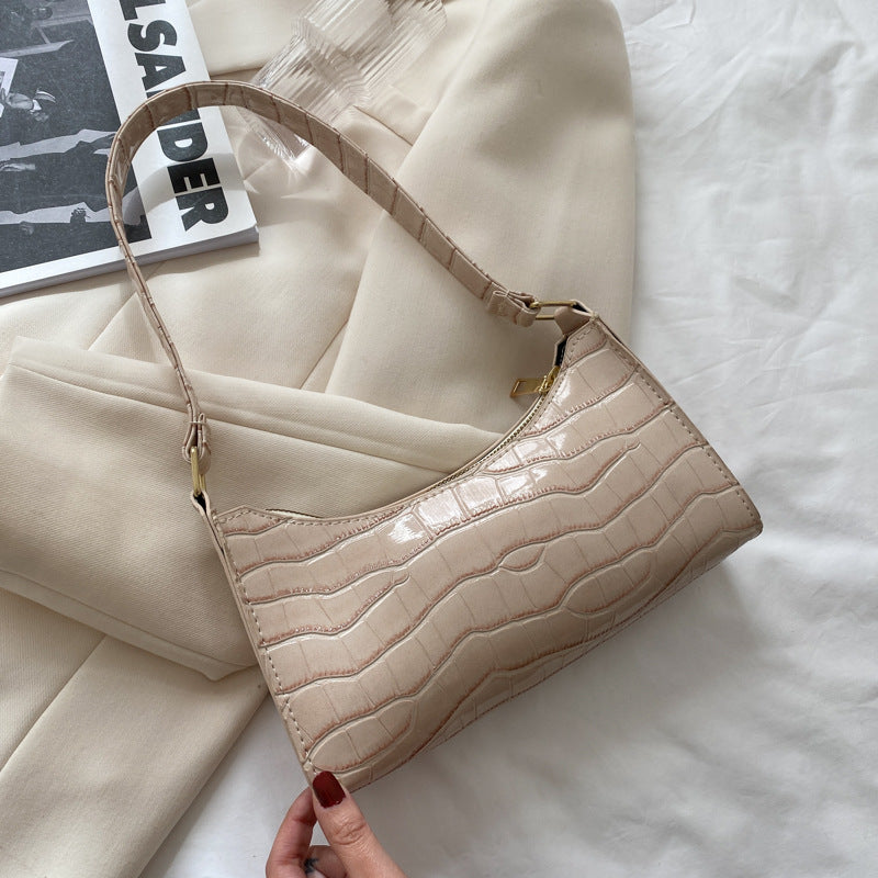 Korean Croc Baguette Shoulder Bag